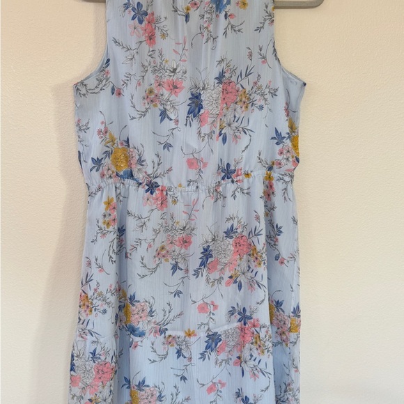 Floral Sleeveless Dress - Blue and Orange - Picture 5 of 9